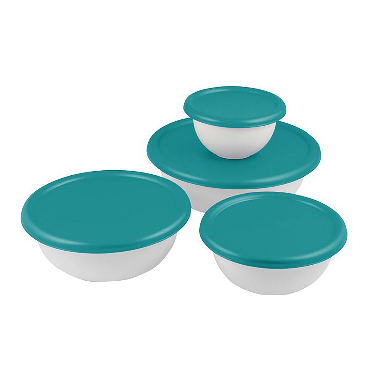 Sterilite 8Piece BPAFree Plastic Round Covered Bowl Set White and